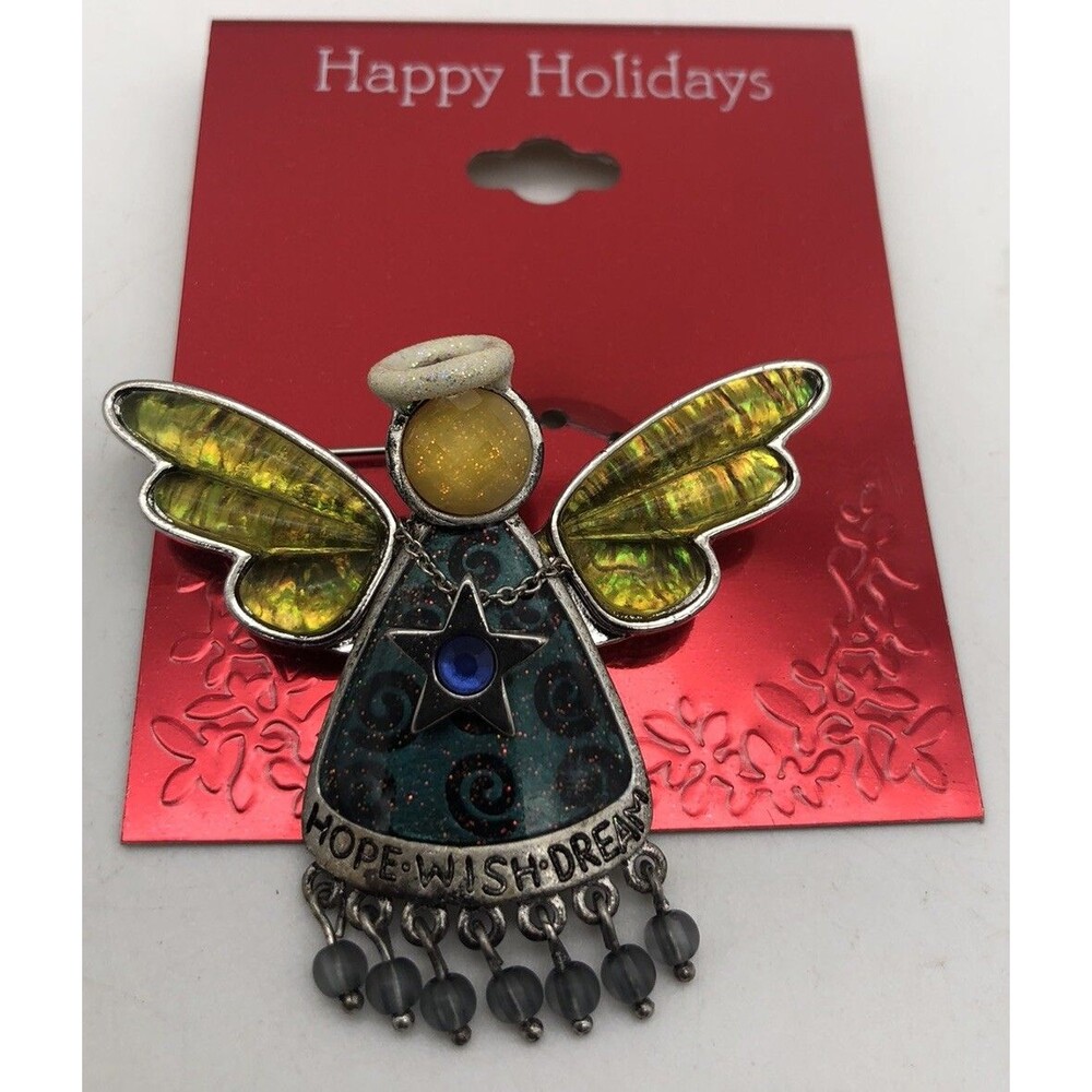 NWT ANGEL CHRISTMAS HOLIDAY PIN BROOCH HOPE  WISH DREAMS NICE GIFT